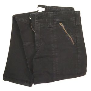 Black J. Crew stretch moto jeans